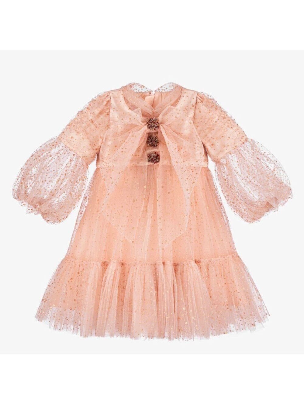 GIRLS PINK SEQUIN TULLE DRESS
